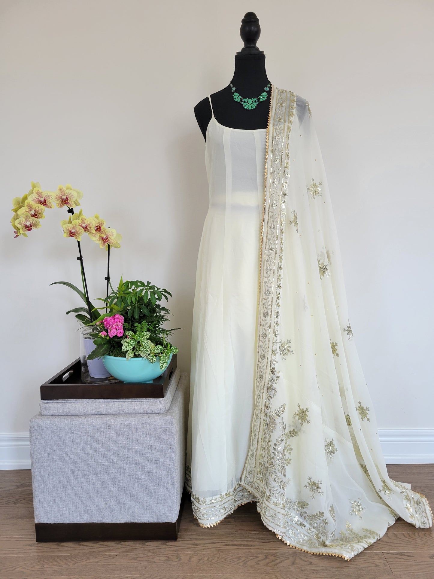 Spaghetti Anarkali Set with Sharara Pants