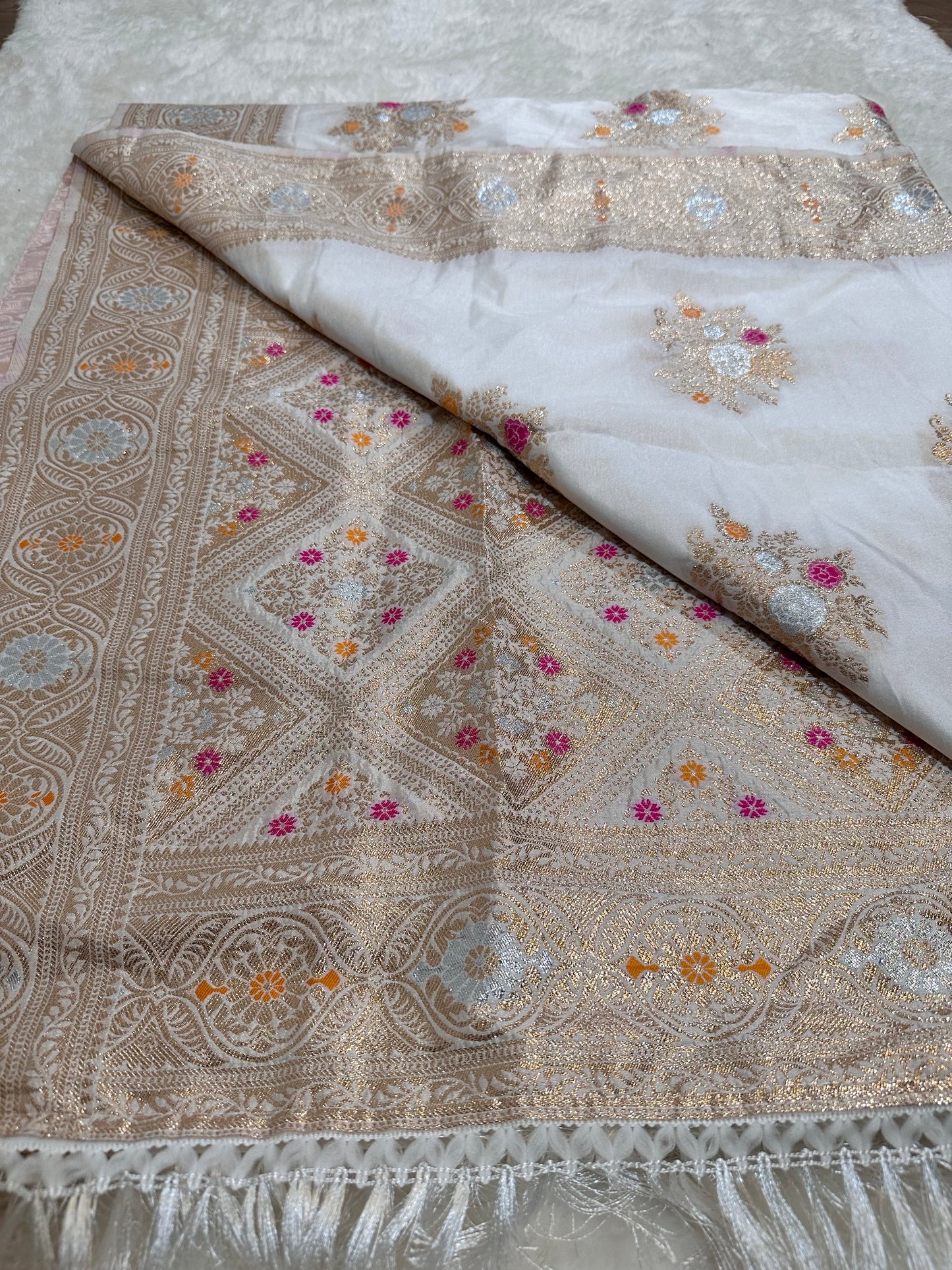 White Print Saree