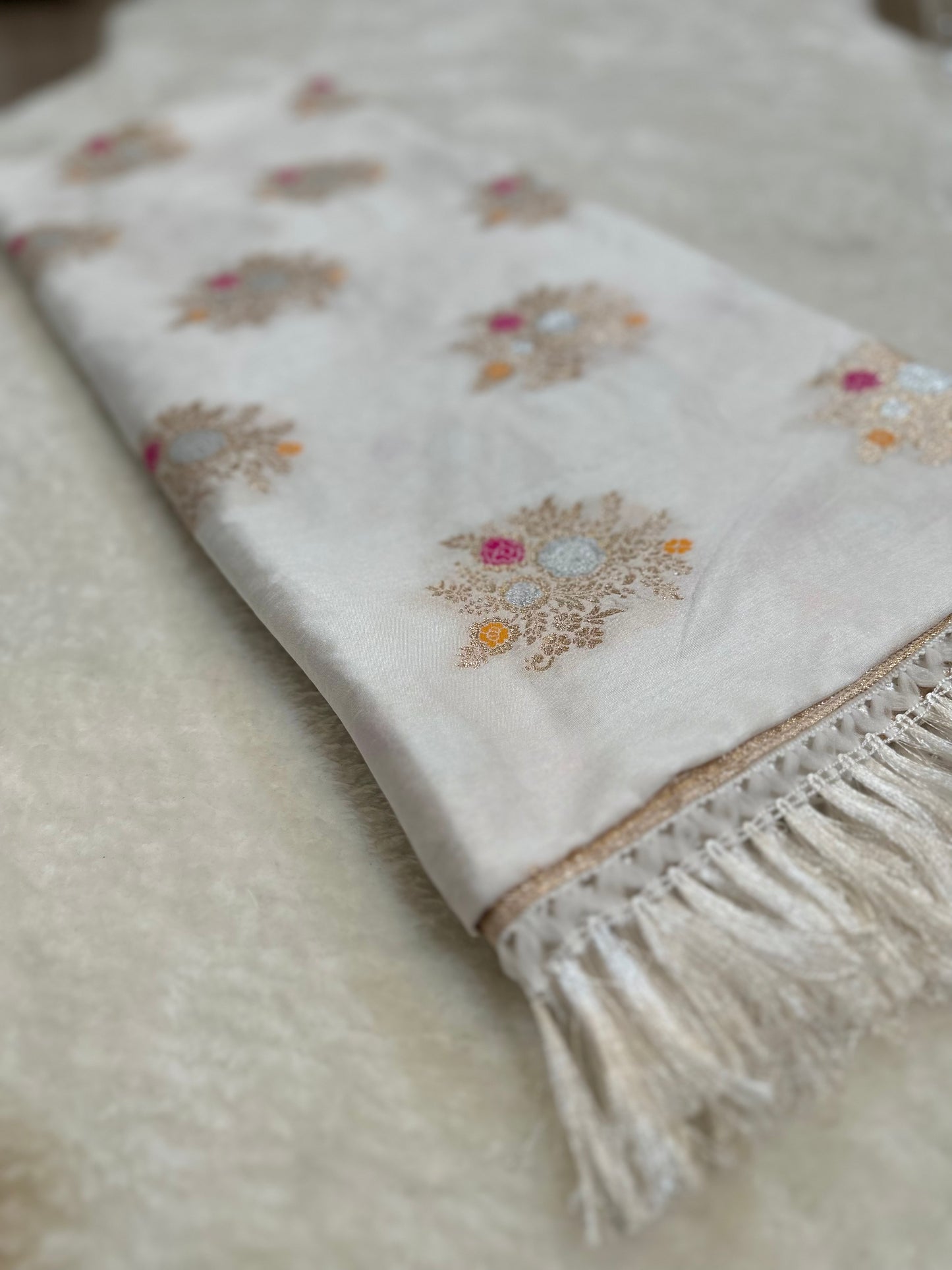 White Print Saree