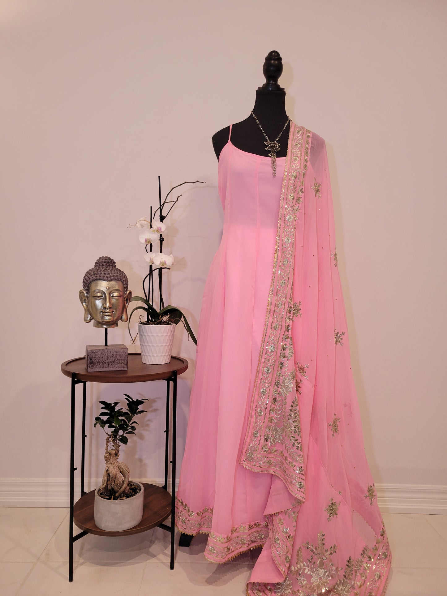 Spaghetti Anarkali Set with Sharara Pants
