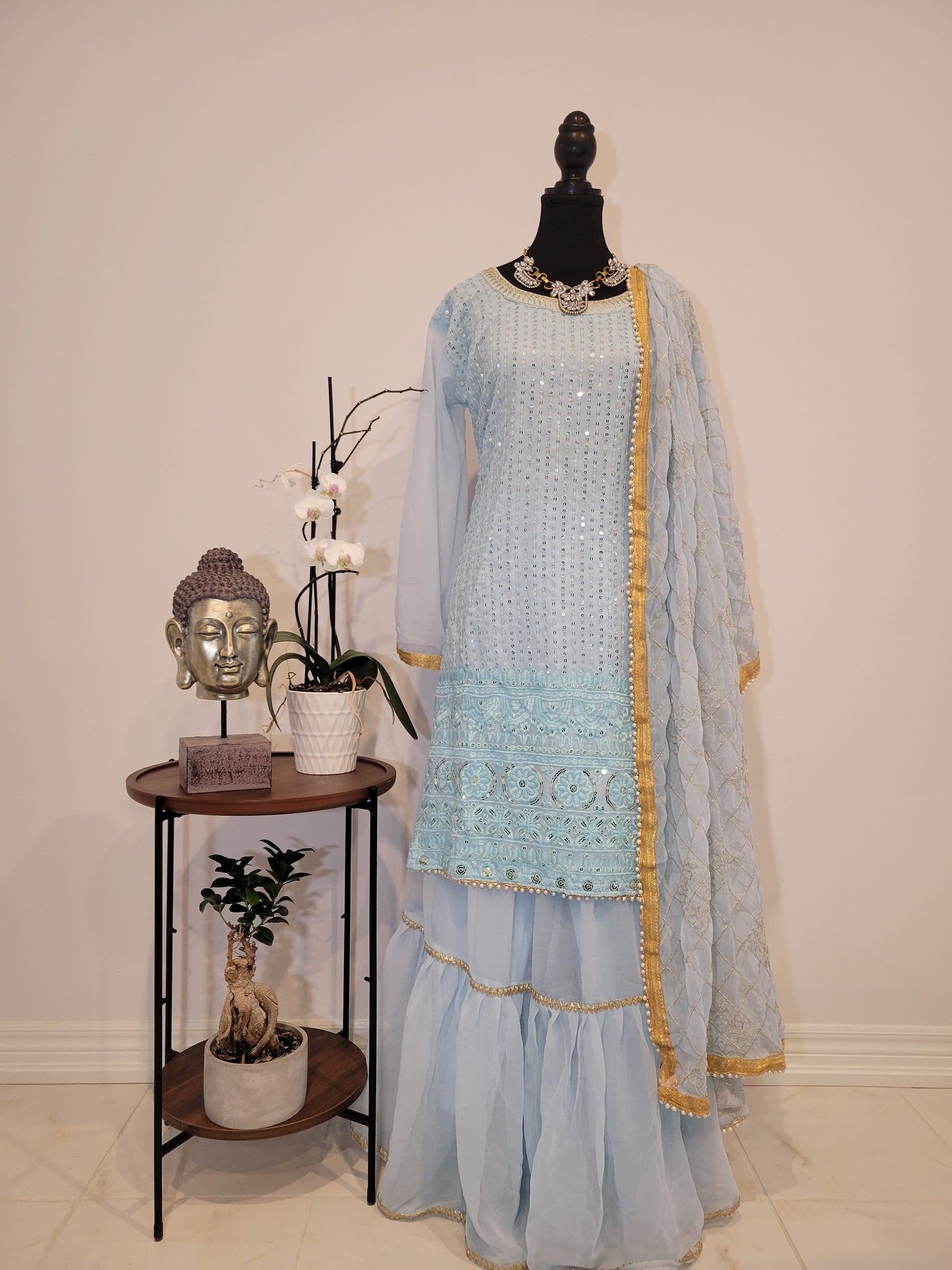 Mirror Work Kurta with Palazzo Pant Set