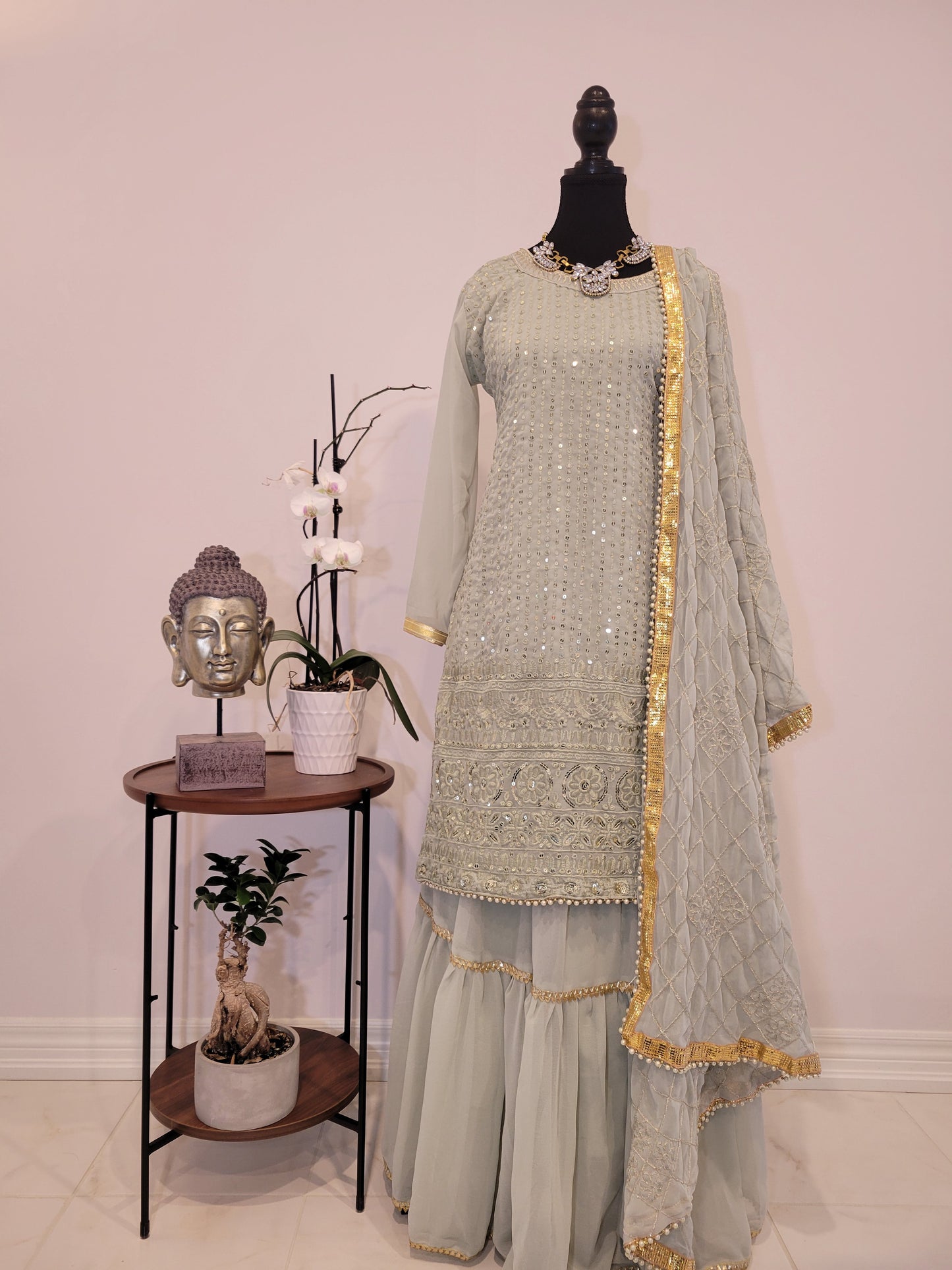 Mirror Work Kurta with Palazzo Pant Set