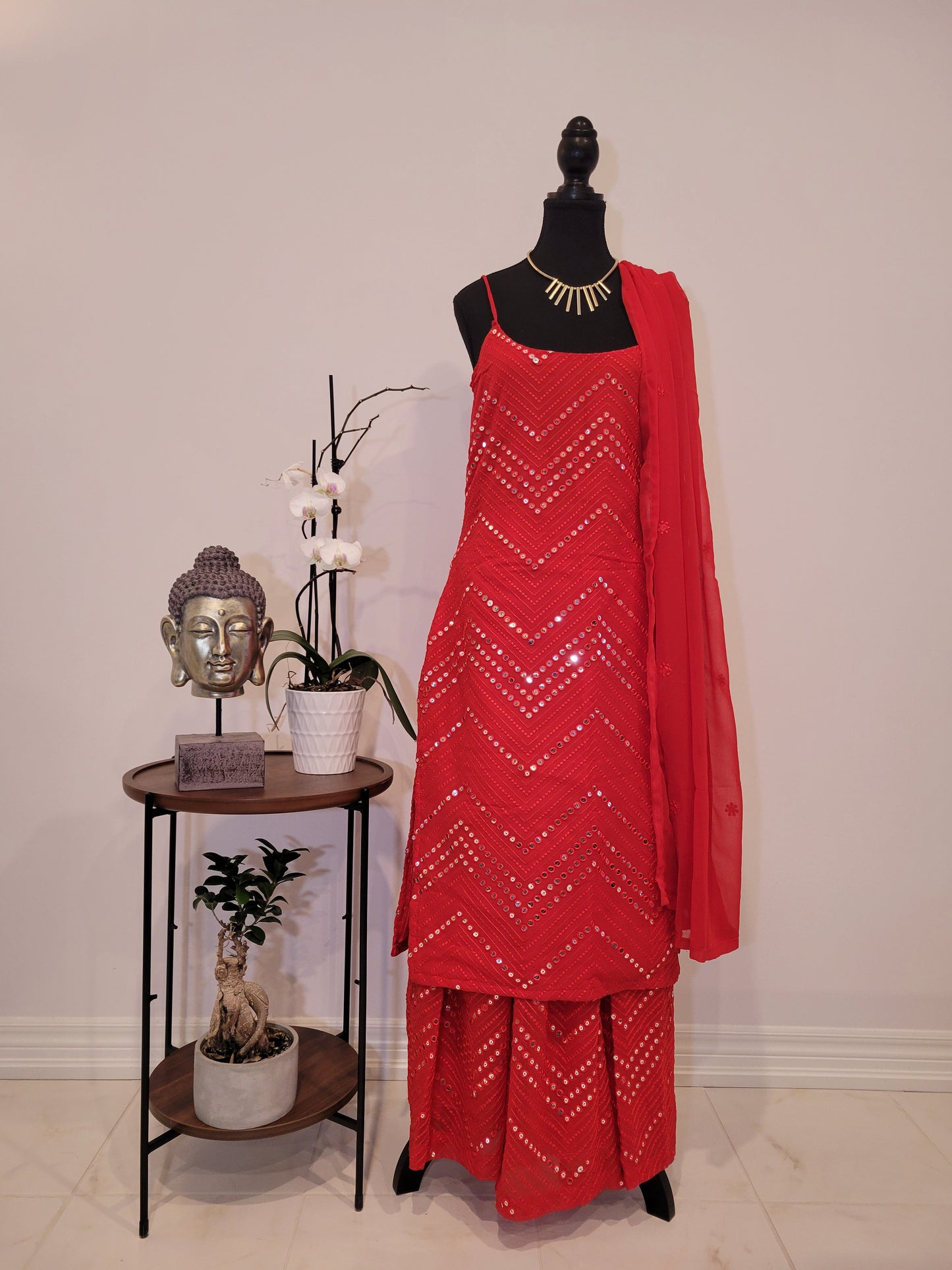 Mirror Work Kurta with Palazzo Pant