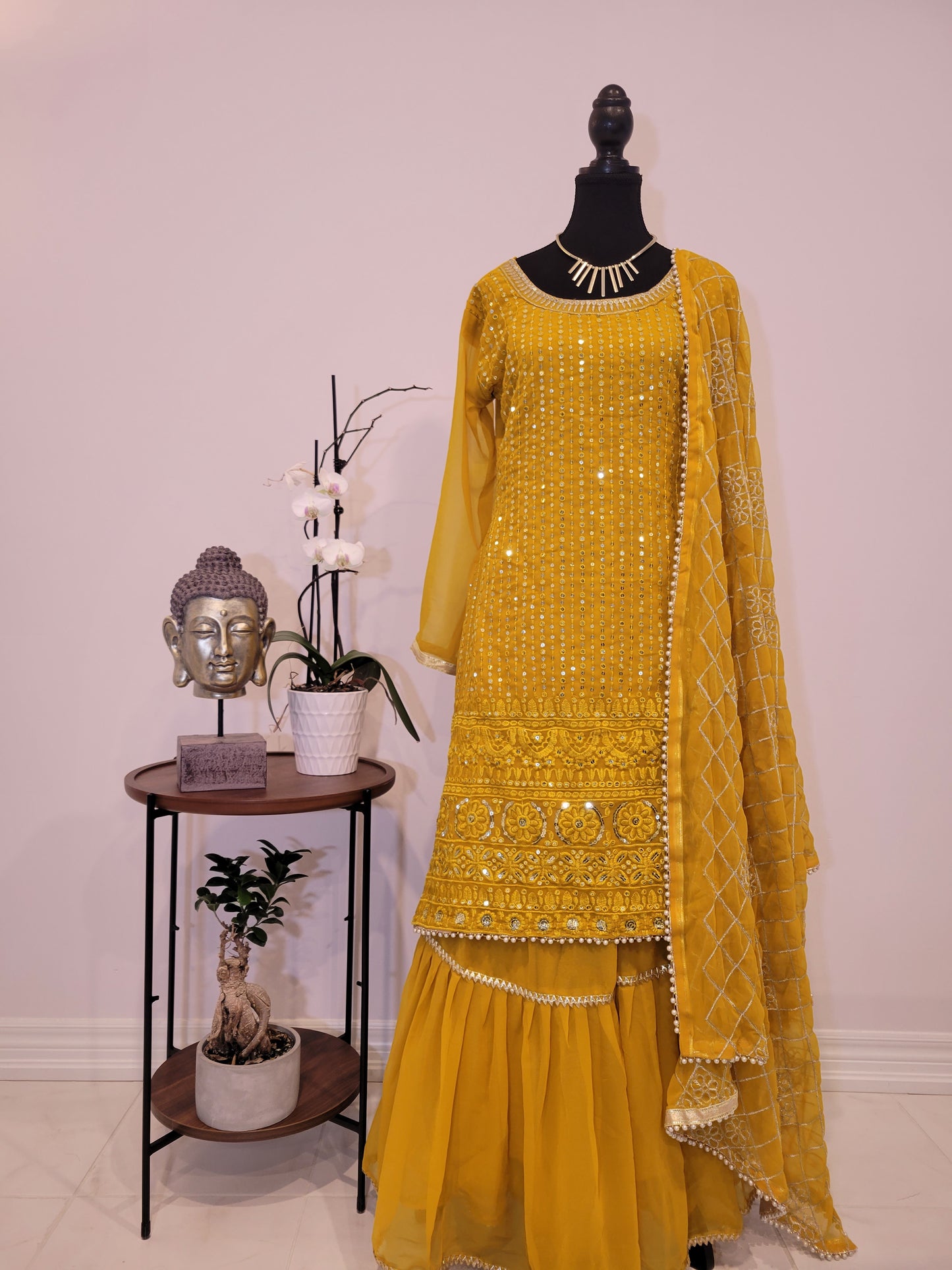 Mirror Work Kurta with Palazzo Pant Set