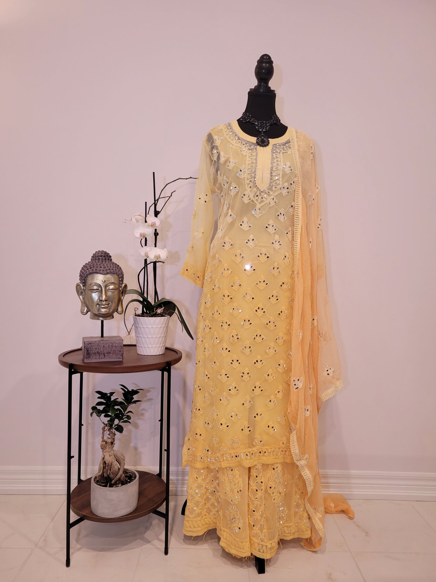 Chikankari Mirror Work Georgette Salwar Set